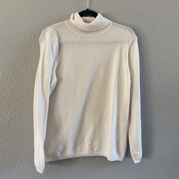 Charter Club Sweaters - Charter Club Cashmere Sweater Womens Large Ivory Cream Turtleneck Lightweight